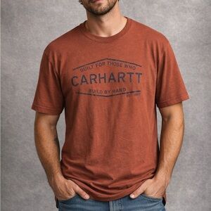 Carhartt Shirt Mens Size 2XL Rust Short Sleeve Built For Those Who Build By Hand